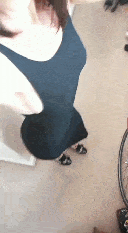 Tight dress boob peek 😉