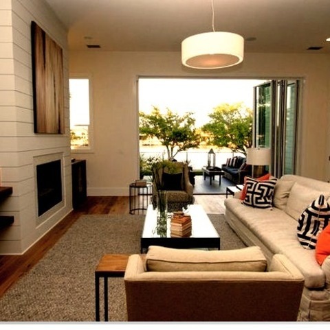 Open In TampaRemodel Ideas For A Mid-sized, Open-concept Family Room With White Walls, A Metal Fireplace,