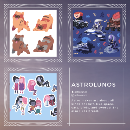 Today’s contributor spotlight features merch artist Astrolunos!Astro makes art about all kinds of st