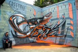 emergentfutures:  Mind-Boggling Optical Illusion Graffiti Looks Like It Floats In Mid-Air   Graffiti artist Odeith wanted to make his street art stand out, so he decided to create murals that are also anamorphic illusions. By skewing is images in just