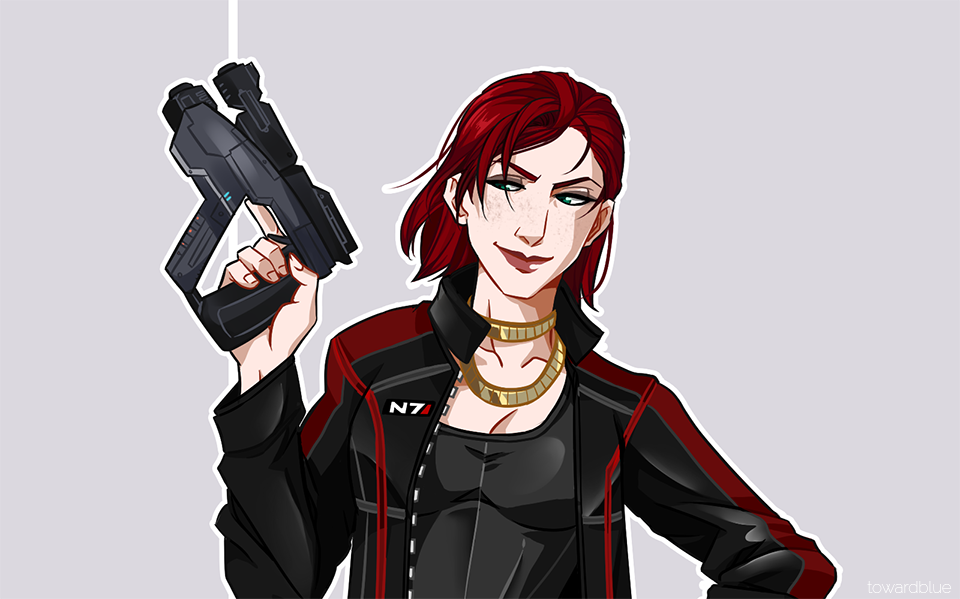 towardblue:  I had to draw default Jane Shepard at least once in my life. If she