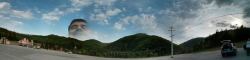 cool-glasses-kyle:  e-boo-dum-tiss:  stunningpicture:  My friend tries to photobomb panorama, instead panorama makes him a god.  lol I ran in front of the middle school band director when he was taking a long-exposure pic of the field while teching for