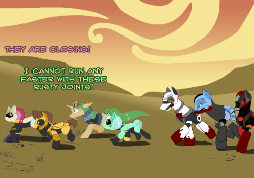 ask-omegacoder:  Not as cool a line as “Fly, you fools!” but… you know… robot.We Repair Ponies #113  =O