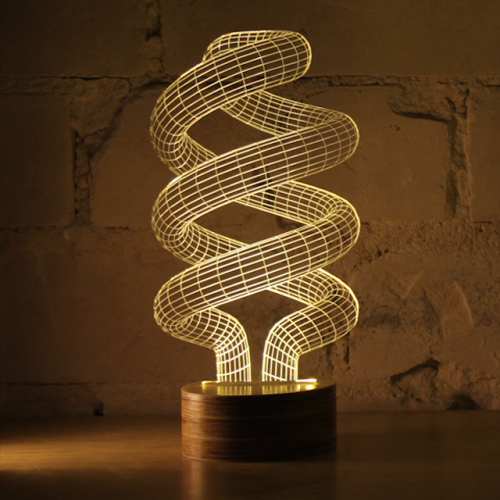 3D Optical Illusion of 2D LampsStudio Cheha based in Tel Aviv has created these LED lamps “Bulbing