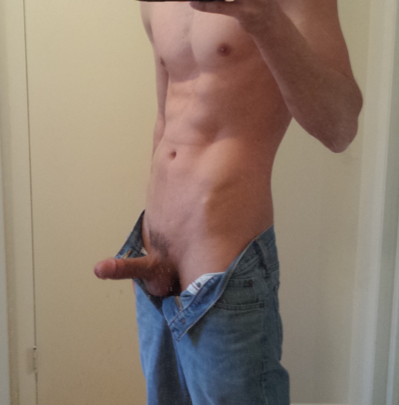 matts90:  Me commando in jeans :)  See more at matts90.tumblr.com     