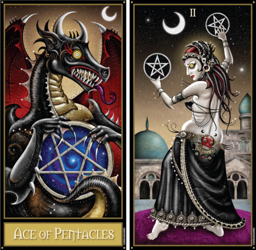 knightofleo:  Patrick Valenzadeviant moon tarot, suit of pentacles major arcanasuit of swordssuit of