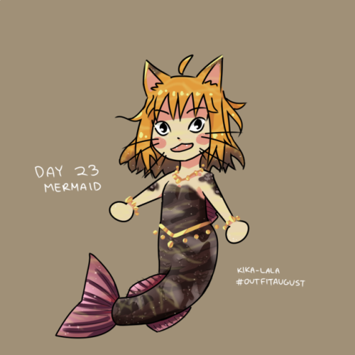 #outfitaugust Days 22+23 - Wizard/Mermaid Her pupils are bigger bc now she is a fish. . Kika-lala 