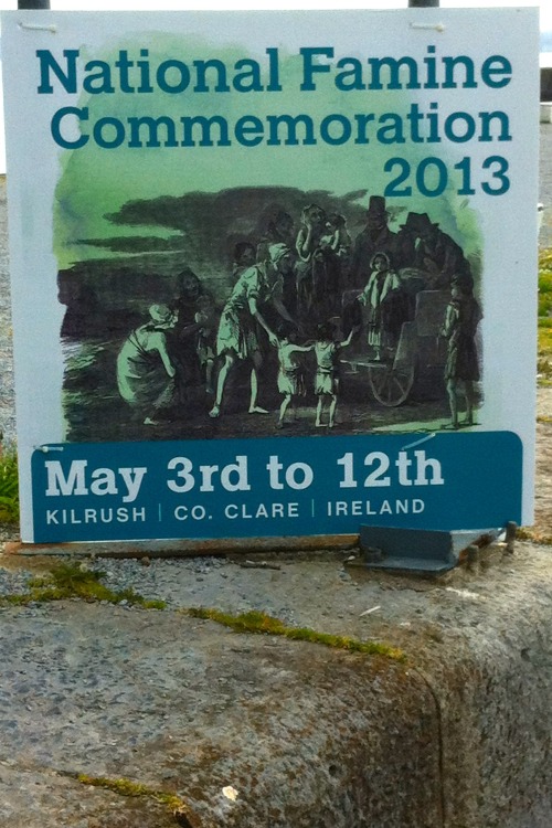 Sign Advertising Famine Commemoration, Tarbert Ferry Landing, County Kerry, Ireland, 2013.