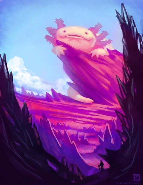 fuckyeahillustrativeart:  The Great Axolotl by Katherine Murray 