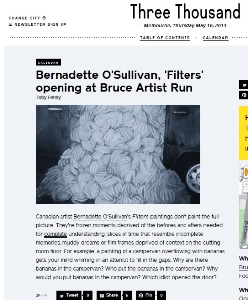 Three Thousand Magazine did a quick review of my most recent exhibition, Filters. Read more here,htt