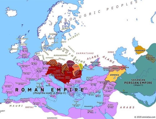 NEW MAP: Europe 249: Decius vs Philip the Arab ( September 249) buff.ly/3iIHt8E In late 248 