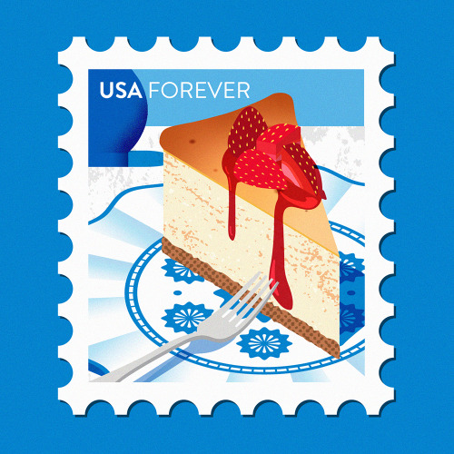 Second part of my American Dessert Stamp series! Brownies | New York Cheesecake | Milkshake | P