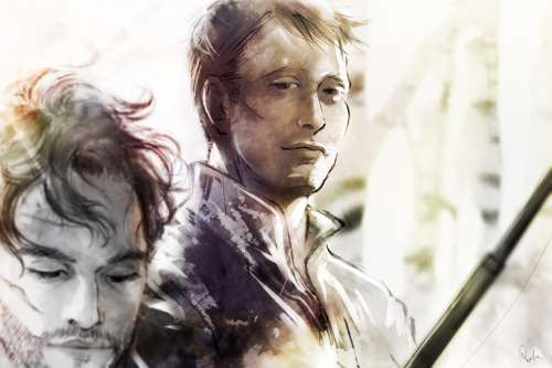 eattheboring:  hanniwill:  I draw these images about Mads said Hannibal and Will they hide in somewhere for few years.  Oh my god 