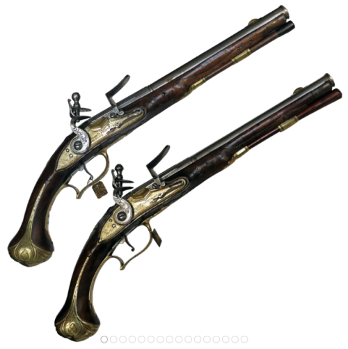 Fine Pair of Antique Flintlock Holster Pistols by Adam Fitschulcki of Olesnice (Bohemia), Circa 1740