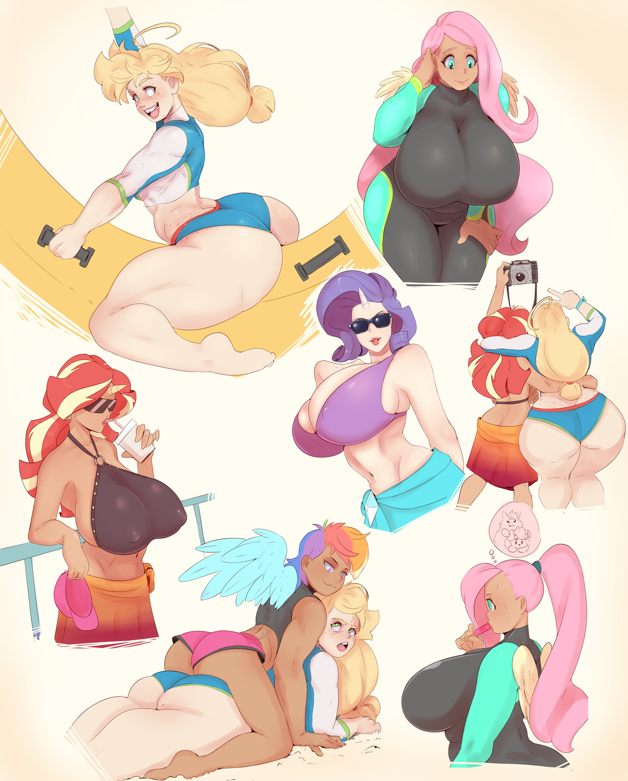 sunnysundown: some beach doodles!  if ya like what i draw you can now support me