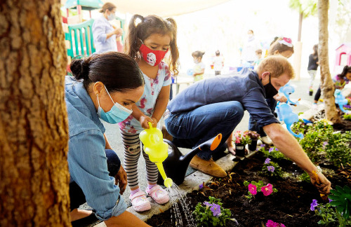 meghansboys:The Duke & Duchess of Sussex visited a Preschool Learning Center to help replant the