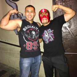 sergiokardenas:  With El Mariachi Loco wrestler 🤼‍♀️ the coolest guy ever 
