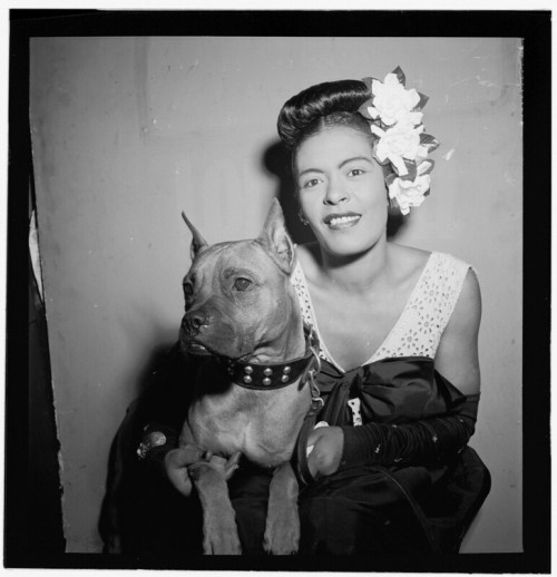 Portrait of Billie Holiday and Mister, Downbeat, New York, 1947