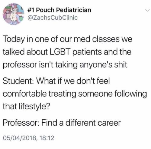 profeminist:  “Today in one of our med classes we talked about LGBT patients and the professor