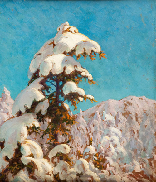 polishpaintersonly: “Spruce trees in snow” (1924)  Zefiryn Ćwikliński (Polish;1871-