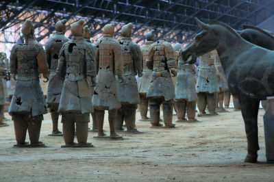 Xi'an, Terracotta Army Back,China.