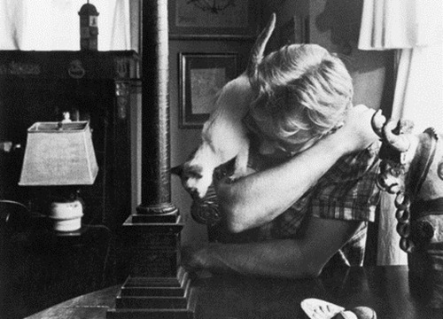 babeimgonnaleaveu:   James Dean with Marcus, a Siamese cat who was a gift from Elizabeth