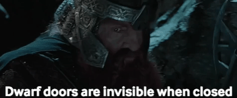 The Hobbit quotes the Trilogy (part 1/?)Gimli says the line outside the walls of Moria in FotR, Gand