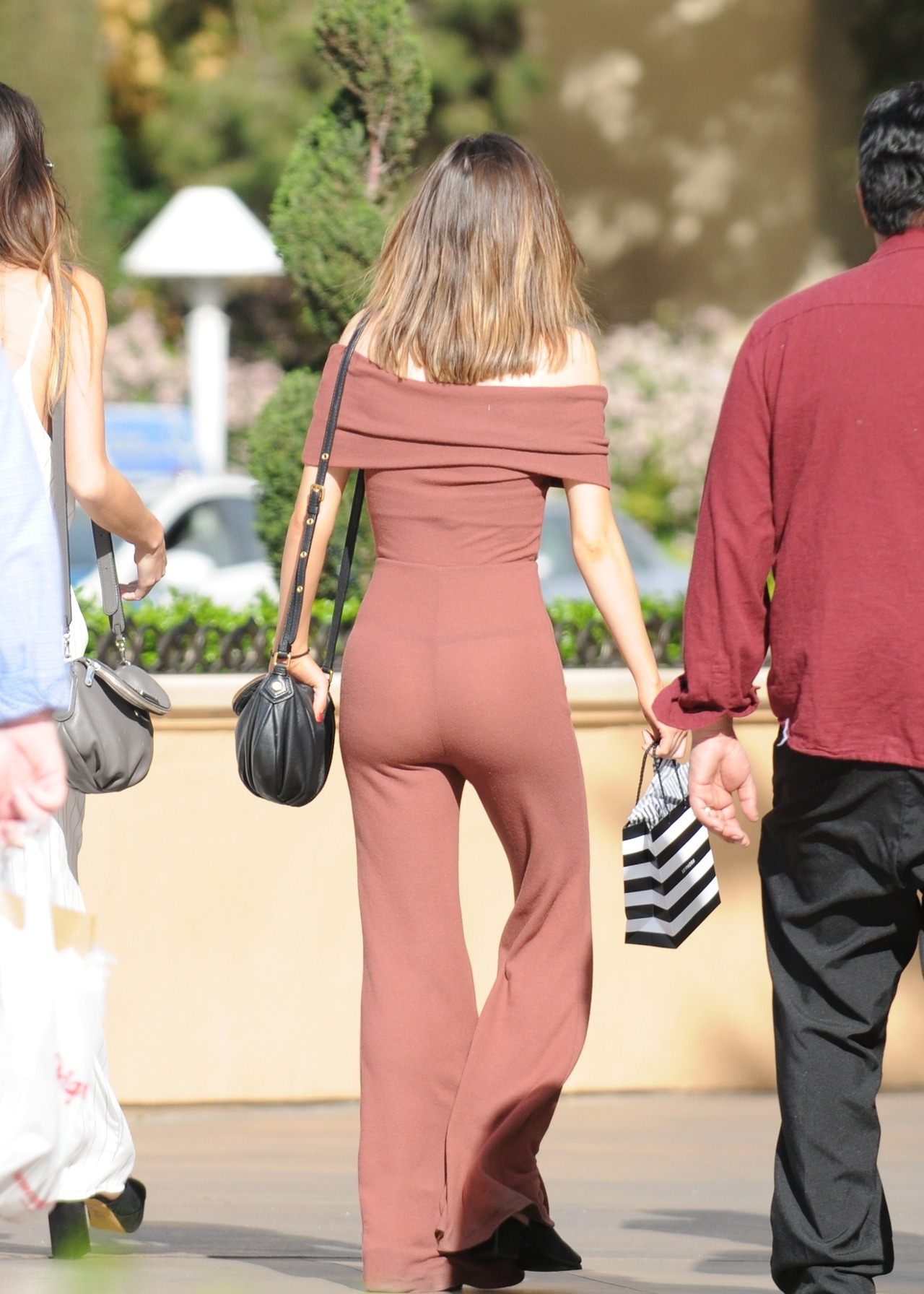 Here is a set of her see through pants suit.