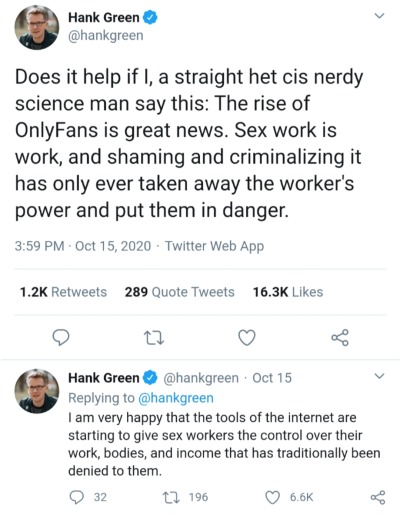 uglythug5000bce-deactivated2021:leocohen:The rise of onlyfans is great news.John Greens evil brother: pussy is one of my favorite tastes