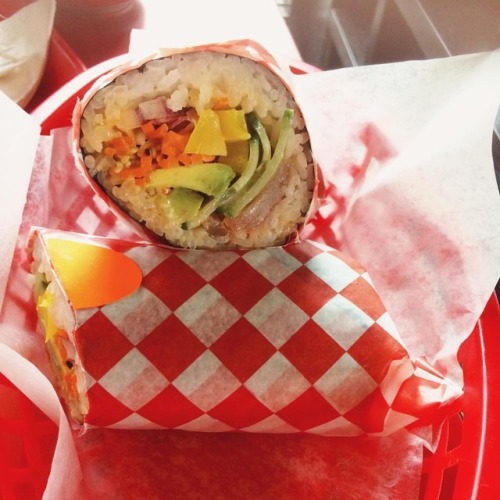 Sushi burrito from sushi Langford is delicious. They have make your own burrito option! #sushiburrit