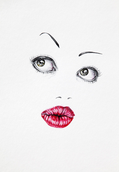 XXX watercolor-art:  Doll Face  photo