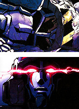 goddamnchou:  Megatron Origin   Since Megatron’s eyes are red, depending on the artist, his glowing eyes makes him look like he’s blushing.So adorable ( ´ ▽ ` )ﾉ