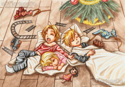 ooflorianeoo:  Christmas Card 2014 - FMA - Childhood by oOFlorianeOo 
