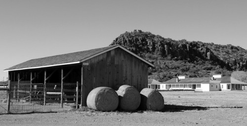 fourcornersguy: Three Big Bales Horse stables on the grounds of Fort Davis National Historic Site, T