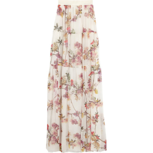 Floral silk chiffon dress