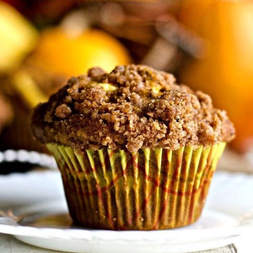 Homemade Creamy Pumpkin Muffins. Filled with cream cheese. Made with flax and coconut oil and all na