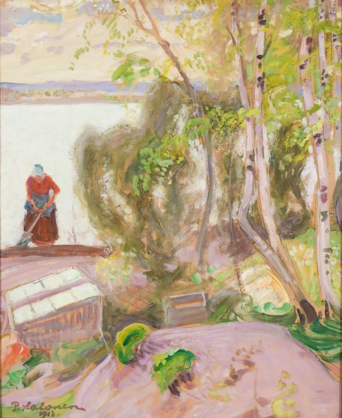  Pekka Halonen (1865-1933, Finnish) ~ From the Garden, 1913[Source: artvee.com]