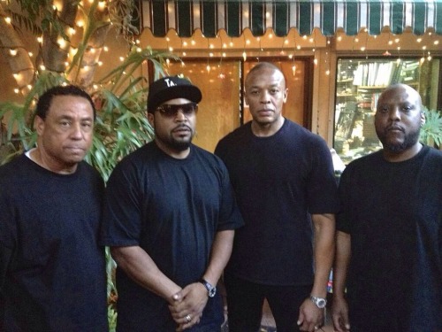 eternallyunbothered:treylane:complexmagazine:First N.W.A picture in 25 years. Salute.“niggas w