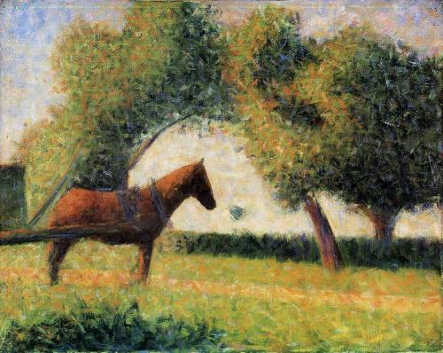 Horse and cart, 1884, Georges SeuratMedium: oil,canvas