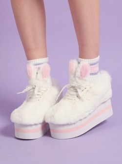 Milkywheat:  Candy Stripper - Fluffy Bunny Sneakers 