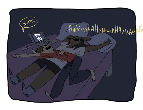 chickwithmonkey:  camilleonart:  Sleepovers.  this is why i say having a partner is like a permanent sleepover. 