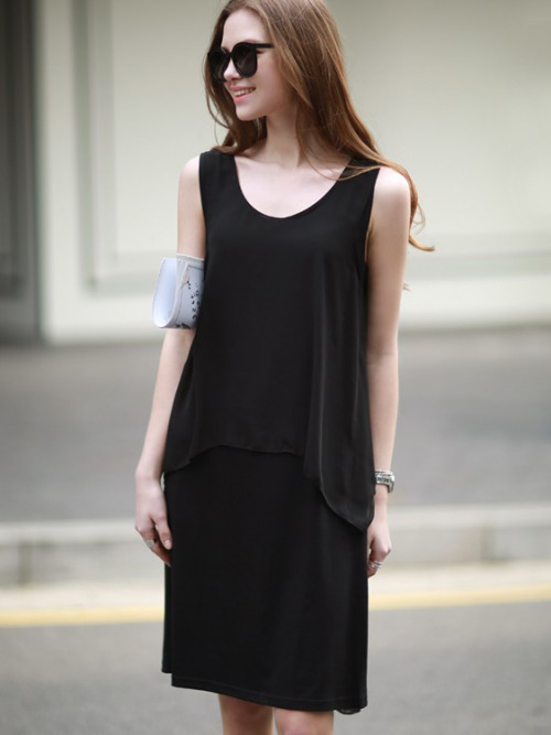 Sleeveless Loose Chiffon Dress A bad day? Just shop!