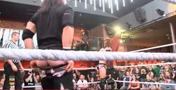 rwfan11:  John Morrison moons another crowd doing a back flip at PCW in Liverpool’s Calm Down, Calm Down event.