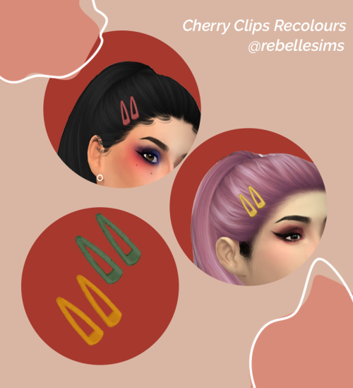 rebellesims: [TS4] Bedisfull’s Cherry Hairpins Recolours It’s been a long time since i m