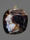 theancientwayoflife:~ Ptolemaic Cameo.Culture: GreekPeriod: HellenisticDate: 278-269 B.C.Medium: Ten-layered Arabic Onyx, dark brown and bluish white. Setting: gold ring, enamel, 4th quarter of the 16th century.