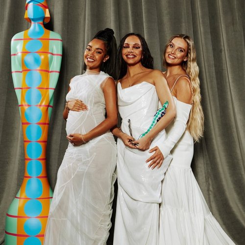 fyeahlmpics:Little Mix pose with their British Group award in the media room during The BRIT Awards 