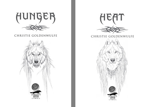 Here is a comparison of the two title pages for the illustrated hardcovers of Hunger and Heat. They 