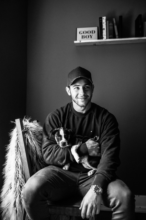 Some shots from a photoshoot we did with Nick Jonas and some puppies! Who’s a good boy?: @maceyjforo