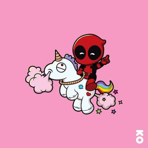 Captain Deadpool and his &ldquo;adorable&rdquo; Unicorn says hi! Reuploading this 4 year old