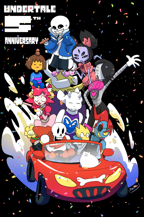 theskeletongames:It’s still the 15th where I live, so…Happy 5th anniversary, UndertaleYou got me out